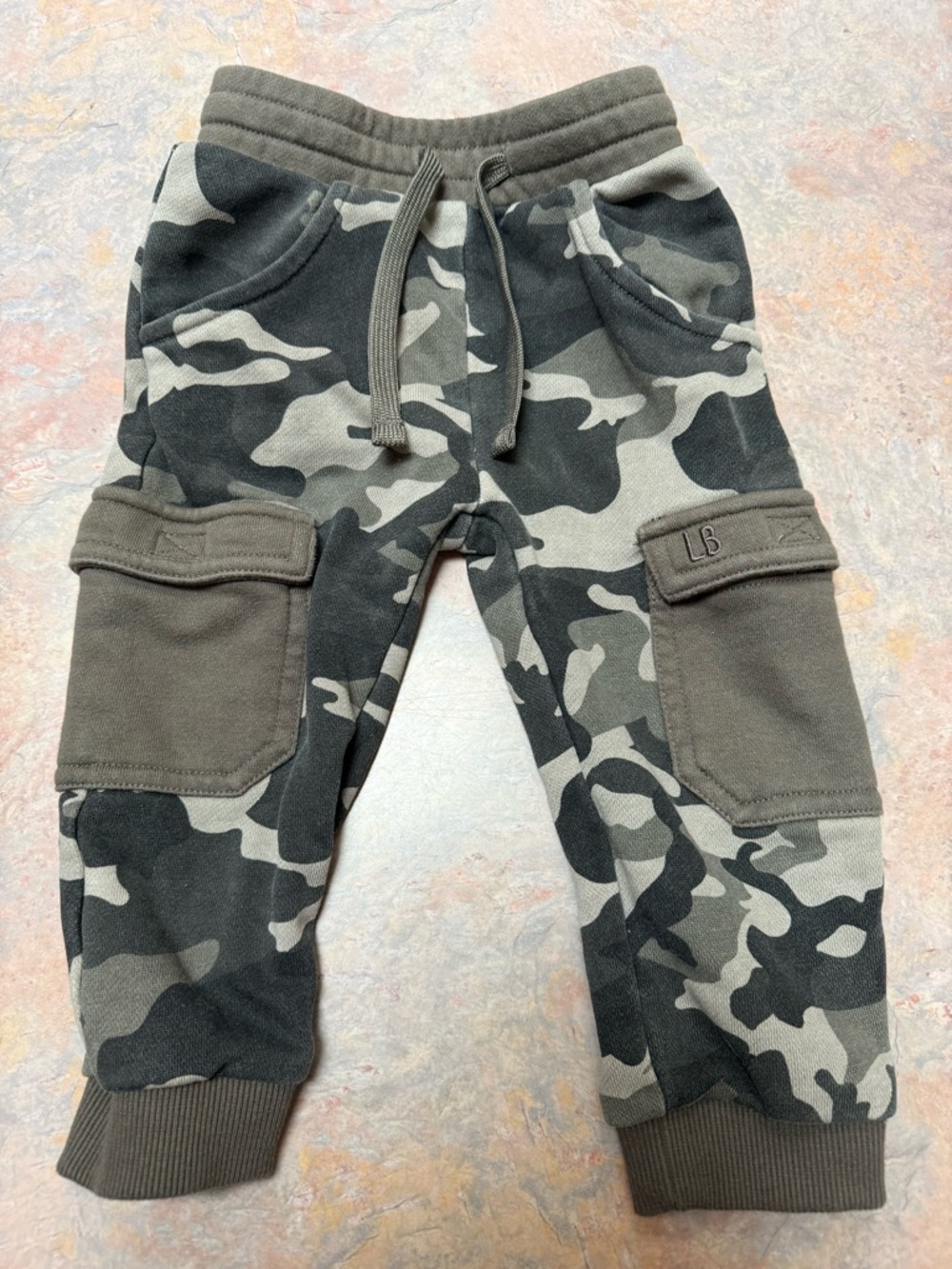 Little Bipsy Green & Gray Camo Cargo Joggers